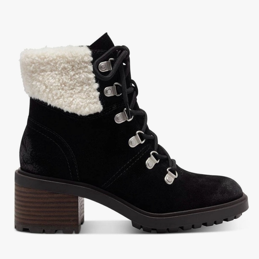 Lucky Brand Demia boots. Zip on side with front laces. Black suede. Size 9.5 - Picture 3 of 9